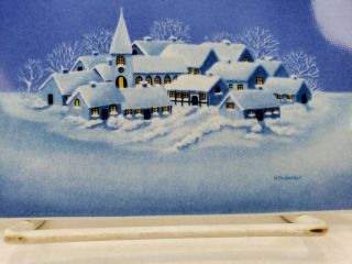 Villeroy & Boch Porcelain Tile Plaque Trivet W.  Germany Blue Winter Scene 2