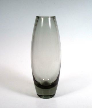 Holmegaard Denmark Mcm Art Glass Lutken Hellas 1950s Mid Century Smoke Gray Vase