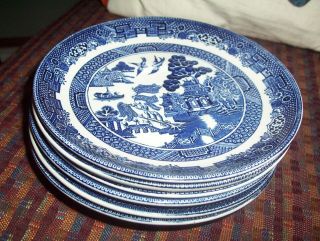 Johnson Brothers Blue Willow Pattern (6) Saucers