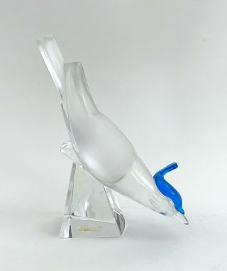 •Lalique Pimlico Figurine•Blue Bird•Crystal•Head Down•Etched•Signed•French• 2