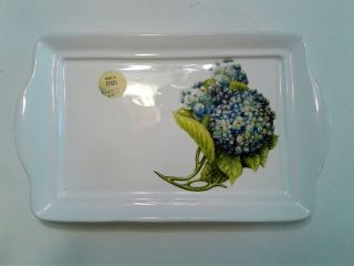 Dinnerware - Valori Home Italy Ceramic Hydrangea Rectangular Platter