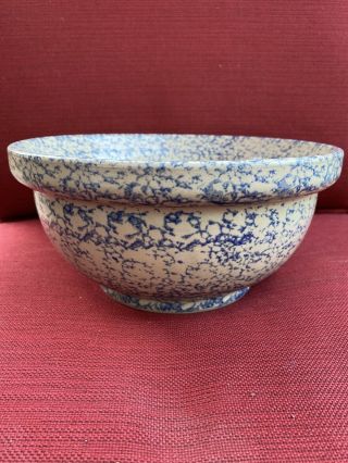 Blue Sponge Stoneware Mixing Bowl Beaumont Brothers Pottery Bbp