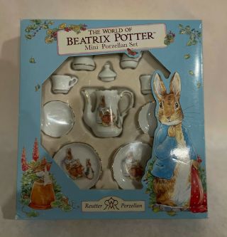 The World Of Beatrix Potter Kinder Porzellan Service Mini Tea Set Complete Nib