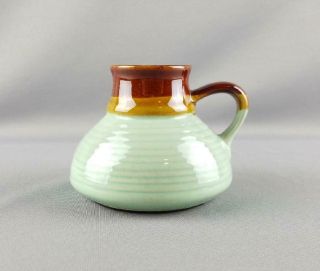 Green & Brown Glazed Pottery Stoneware Wide Bottom Non - Slip Coffee Mug / Tea Cup