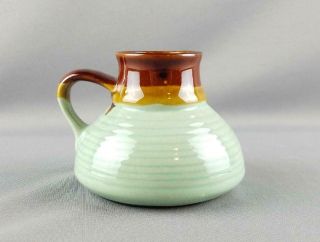 Green & Brown Glazed Pottery Stoneware Wide Bottom Non - Slip Coffee Mug / Tea Cup 3