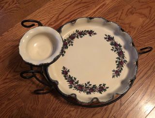 Home and Garden Party Apple Fluted Stoneware Chip Dip Dish & Bowl Set 2005 3