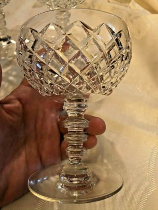 Four Hawkes Crystal Delft Diamond Champagne/tall Sherbet Goblet 4 5/8 "