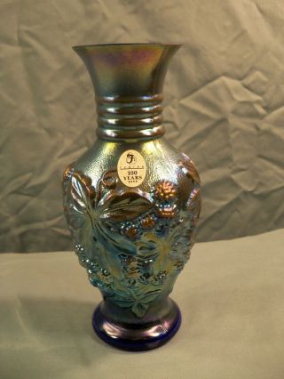 Fenton Favrene Glass Loganberry Design Small Vase 6 1/4 " Tall