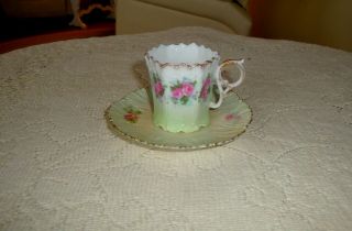 BUY IT NOW SAWTOOTH EDGE 1890 ' s RS PRUSSIA DEMITASSE CUP PLATE MARK 2
