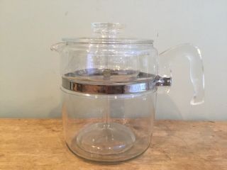 Vintage Pyrex Flameware Glass Coffee Pot 9 Cup Percolator Coffee Maker