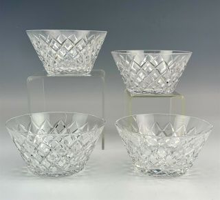 Set 4 Signed Hawkes American Brilliant Period Cut Glass Delft Diamond Bowls Wsc