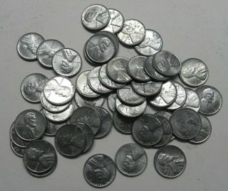 Roll Of 1943 Lincoln Steel Cents Pennies Au,  /bu 4