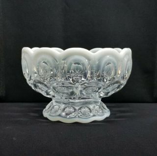 X - Large Weishar Moon And Star Glass Compote Clear Opalescent Candy Dish Bowl