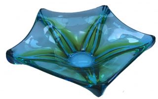 Vintage Murano Style Quality Heavy Art Glass Centre Piece Decorative Bowl