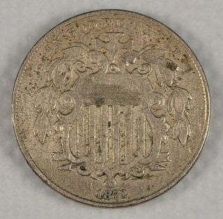 1873 " Open 3 " U.  S.  Shield Nickel Fine - Vf
