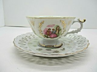 Sonsco Japan Man And Woman Fine China Tea Cup And Saucer.