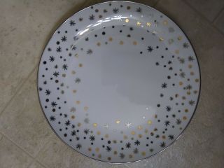 1 - Better Homes And Gardens Gold Star 8.  5 " Salad Plate Gold & Silver Stars