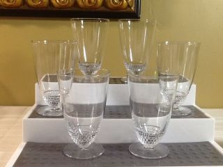 Vintage Duncan & Miller Glass Teardrop Footed Juice Glasses Tumblers