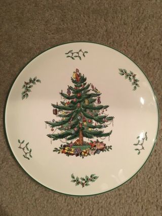 Spode Christmas Tree 11 1/2 " Round Cheese Or Cake Plate / Tray S3324 - W / England