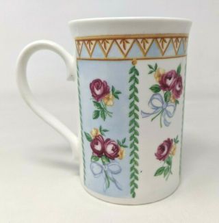 Royal Doulton English Fine Bone China Floral Bows Coffee Mug Tea Cup 2003 Ss19