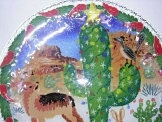2002 Retired PEGGY CARR Fused Glass CHRISTMAS Cactus Southwest 11 