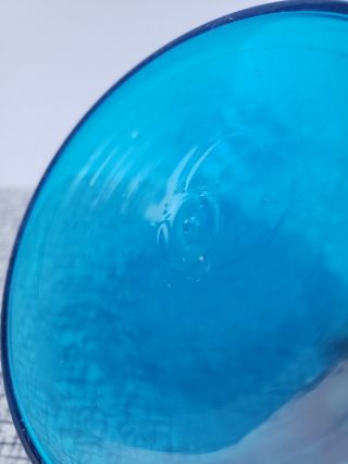 Blenko 920 Medium Turquoise Glass Decanter Vase MCM Vintage Retro (no stopper) 3