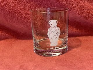 Rare Ralph Lauren Polo Bear Whiskey Double Old Fashioned Glass