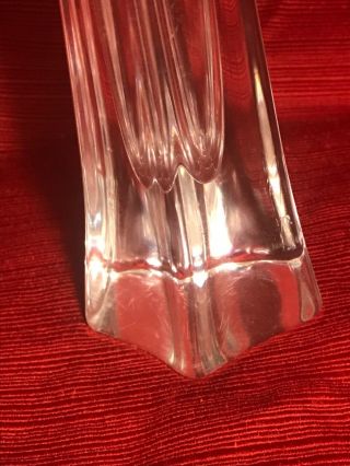 Signed Daum Glass France Heavy Crystal Vase Signed 2