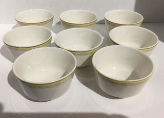 8 Vintage Homer Laughlin China Restaurant Ware Greek Key Soup Bouillon Cups