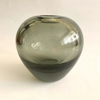 Per Lutken For Holmegaard Smokey Art Glass Vase Mcm 1956