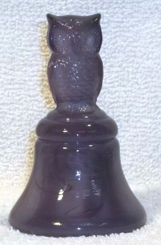 Boyd Glass Made In 1982 Owl Bell Lavender Dark Purple Fund