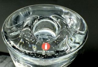 Vintage Iittala FINLAND Hand Crafted GLASS Tapered CANDLE HOLDER 3