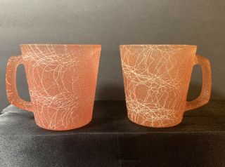 Vtg Color Craft Shat - R - Pruf Spaghetti String Drizzle Rubber Coated Set Of 2 Mugs