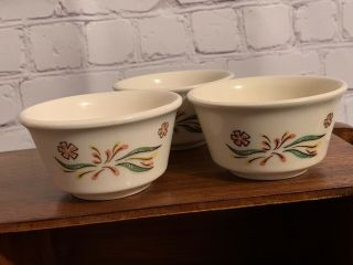 3 - Vintage Taylor Smith & Taylor Tst Rooster Custard Cups Oven Serve Dish Usa