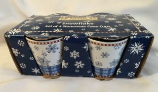 Sakura Debbie Mumm Snowflake Set Of 4 Mugs Cups Christmas Holiday Winter