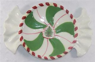 Spode Christmas Tree Peppermint Decorative Plate Red/green/white Hand Painted