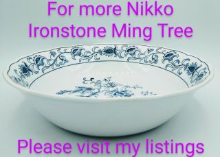 A,  Nikko Double Phoenix Ming Tree Ironstone Blue Serving Pasta Bowl Centerpiece