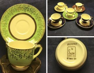 Vintage Salem China Aristocrat Demitasse Cup/saucer 23k Gold Choice Of 4