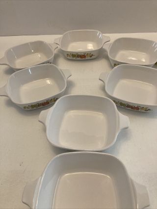Set of 7 Vintage Corning Ware Spice Of Life Petite 1 3/4 Cup P - 41 - B Casserole 2