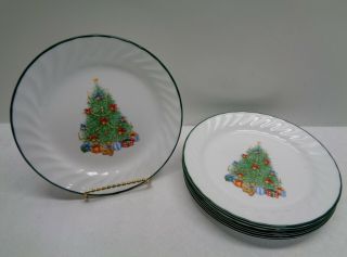 7 Pc Corelle Christmas Holiday Magic Salad Plates