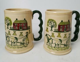Set Of 2 Metlox Poppytrail Provencial Homestead Mugs Vintage 1 Pint