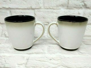 Sango Nova Black 4932 Stoneware Coffee Cups Mugs Set Of Two Euc