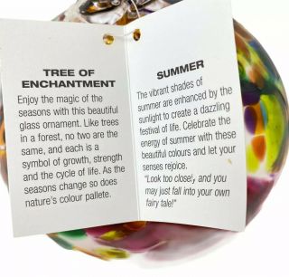 KITRAS Art Glass 5” Ball Ornament - Tree Of Enchantment “Summer” Multi Color - NWT 2