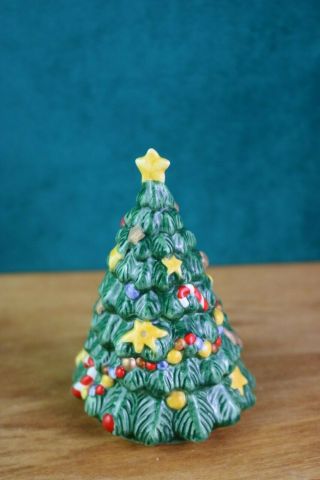 One Nikko Happy Holidays Christmas Tree Salt Shaker Figurine Two Holed 4 