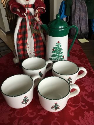 Furio Christmas Tree (4) Soup Bowls & Carafe Thermos