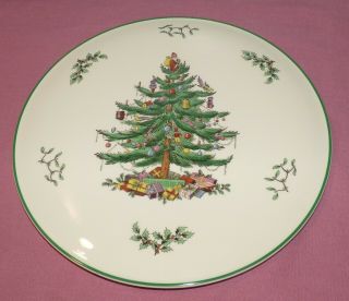 Spode Christmas Tree 11 1/2 " Round Cheese Or Cake Plate / Tray S3324 - U