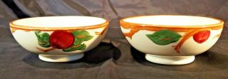 2 Franciscan Apple 5 1/2 " Round Cereal Bowls Hand Decorated Smooth Edge Usa