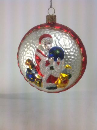Waterford Crystal Holiday Heirlooms Santa Claus Globe Hand Blown Glass Ornament