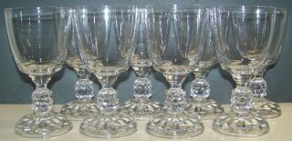8 Fostoria American Lady Clear Glass Water Goblets -