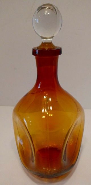 Vintage 1930s Cambridge Glass Pinch Decanter With Stopper